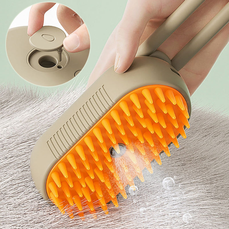 3-in-1 Steamy Brush – Groom, Massage & Remove Hair - goodestpetstore