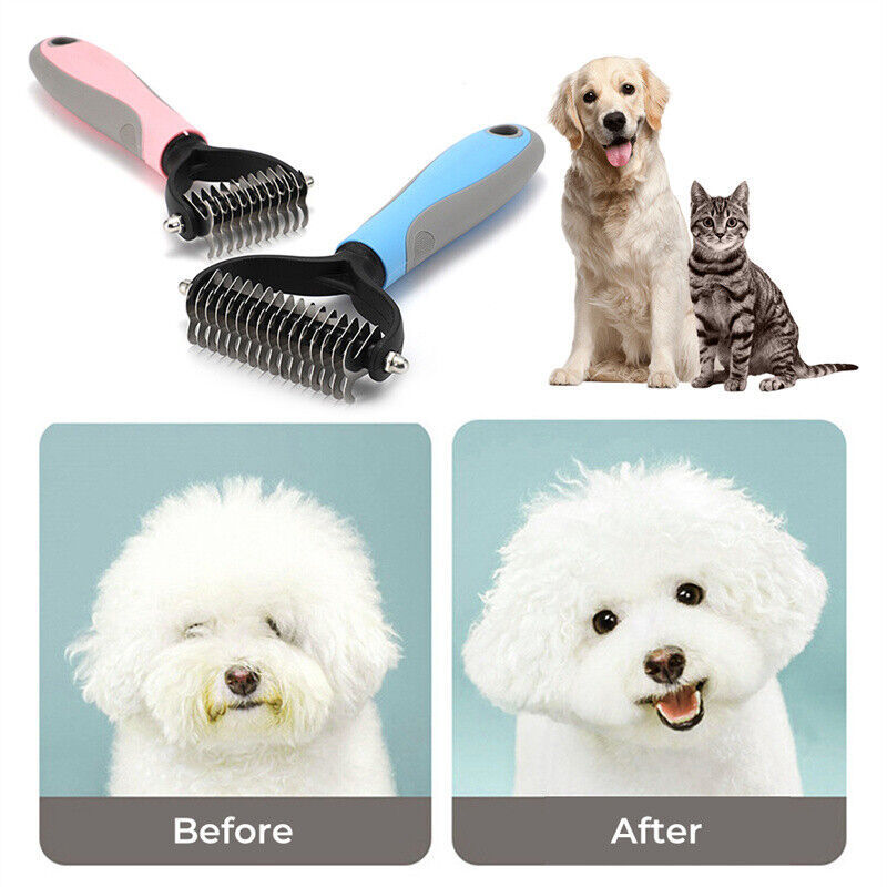 Grooming Brush for Pets: Double-Sided Deshedding Tool for Dogs and Cats - goodestpetstore