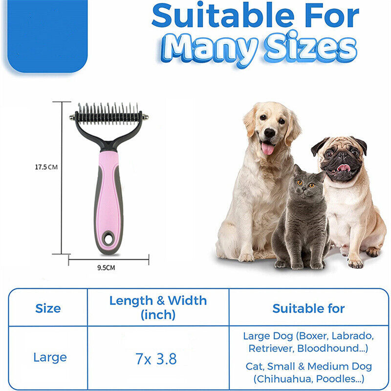 Grooming Brush for Pets: Double-Sided Deshedding Tool for Dogs and Cats - goodestpetstore