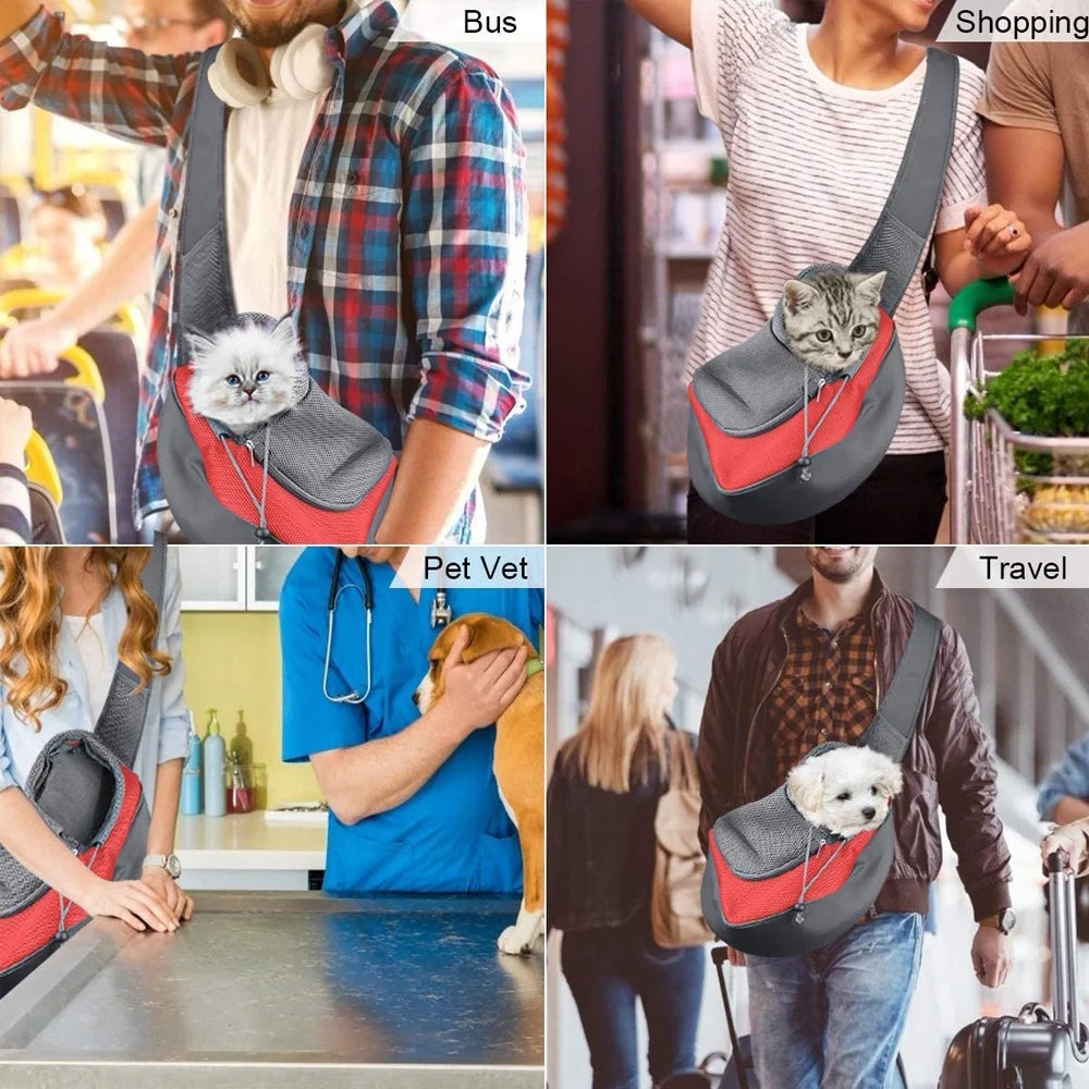 Hands-Free Pet Travel Carrier Shoulder Sling Bag Pet Puppy Carrier Bag