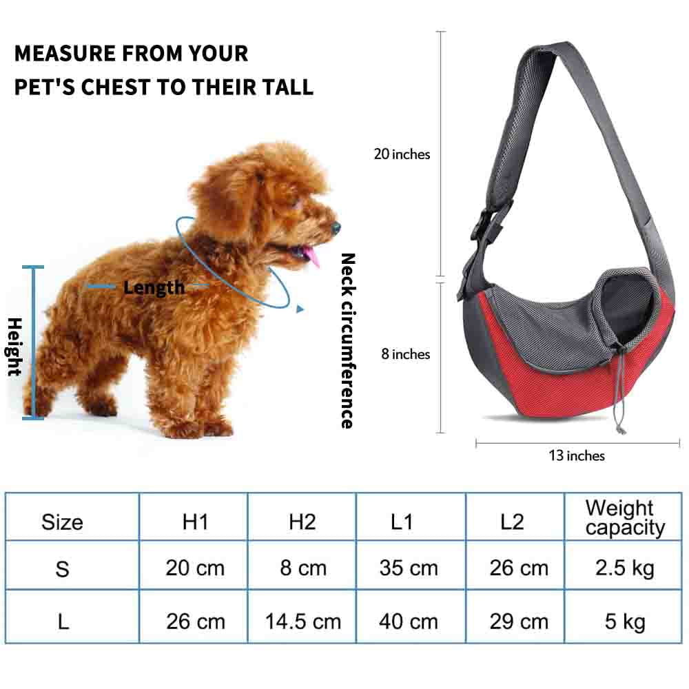 Hands-Free Pet Travel Carrier Shoulder Sling Bag Pet Puppy Carrier Bag