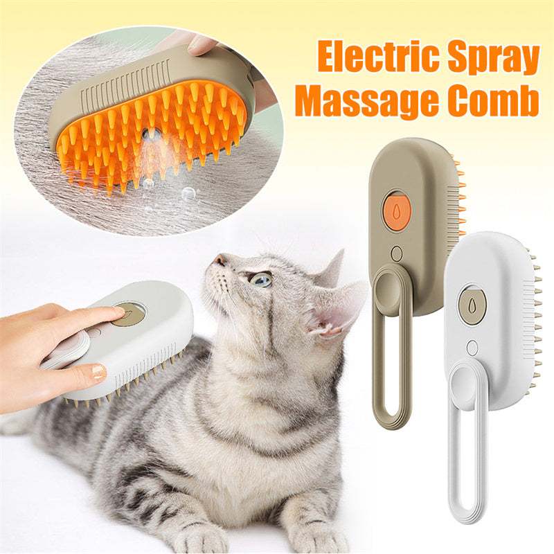 3-in-1 Steamy Brush – Groom, Massage & Remove Hair - goodestpetstore