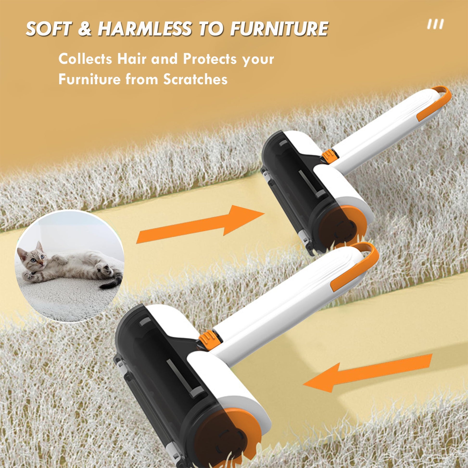 2-In-1 Reusable Pet Hair Remover & Lint Roller with Flea Comb, 2 Count