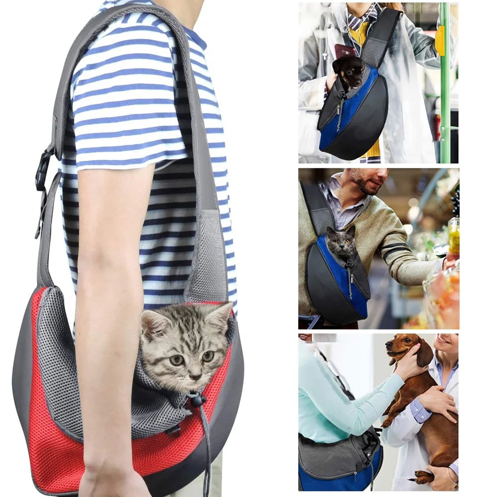 Hands-Free Pet Travel Carrier Shoulder Sling Bag Pet Puppy Carrier Bag