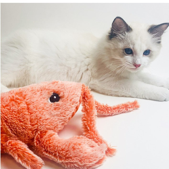 Electric Jumping Shrimp Toy: USB Charging Plush Fun for Cats - goodestpetstore