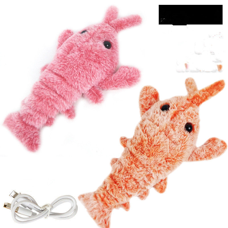 Electric Jumping Shrimp Toy: USB Charging Plush Fun for Cats - goodestpetstore