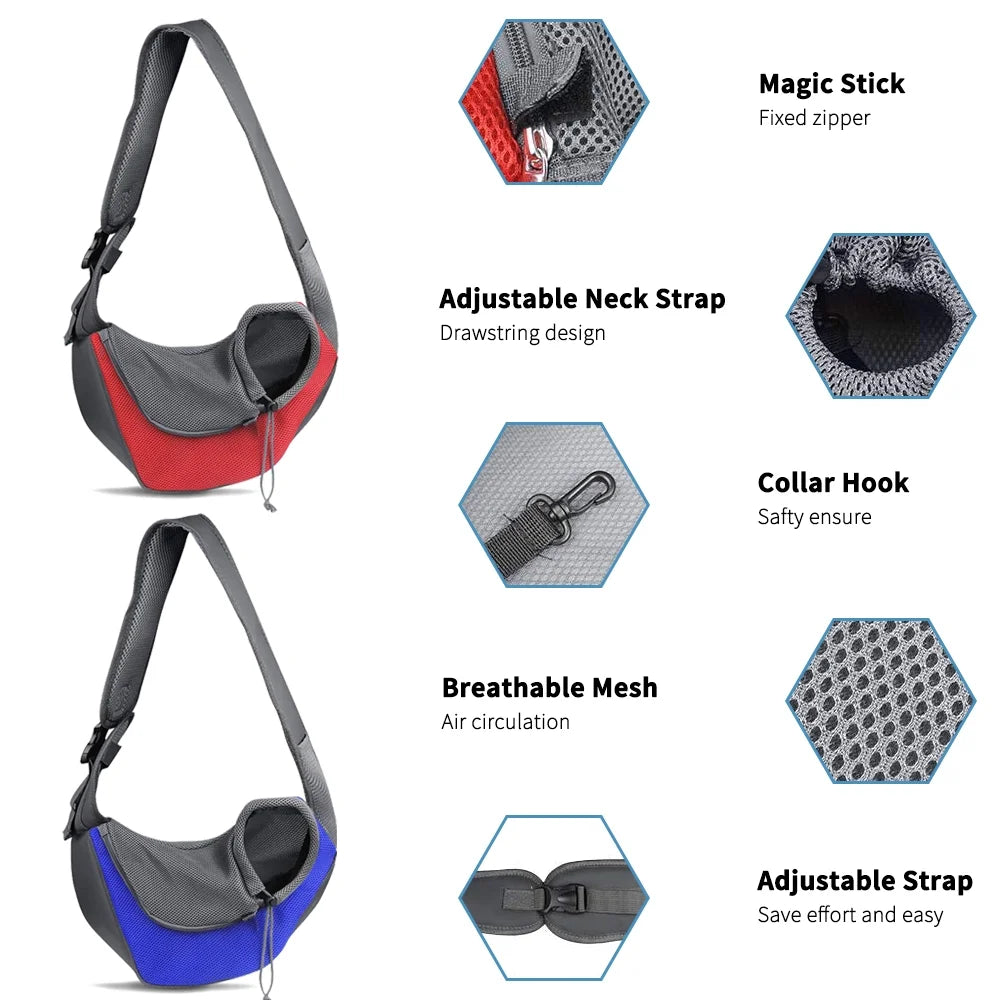 Hands-Free Pet Travel Carrier Shoulder Sling Bag Pet Puppy Carrier Bag