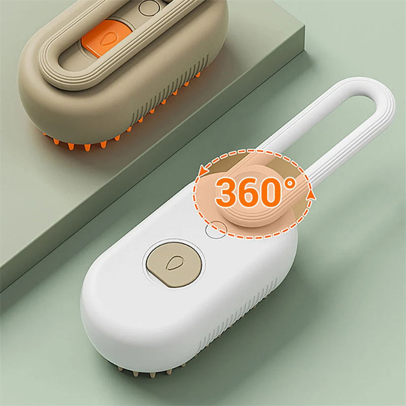 3-in-1 Steamy Brush – Groom, Massage & Remove Hair - goodestpetstore