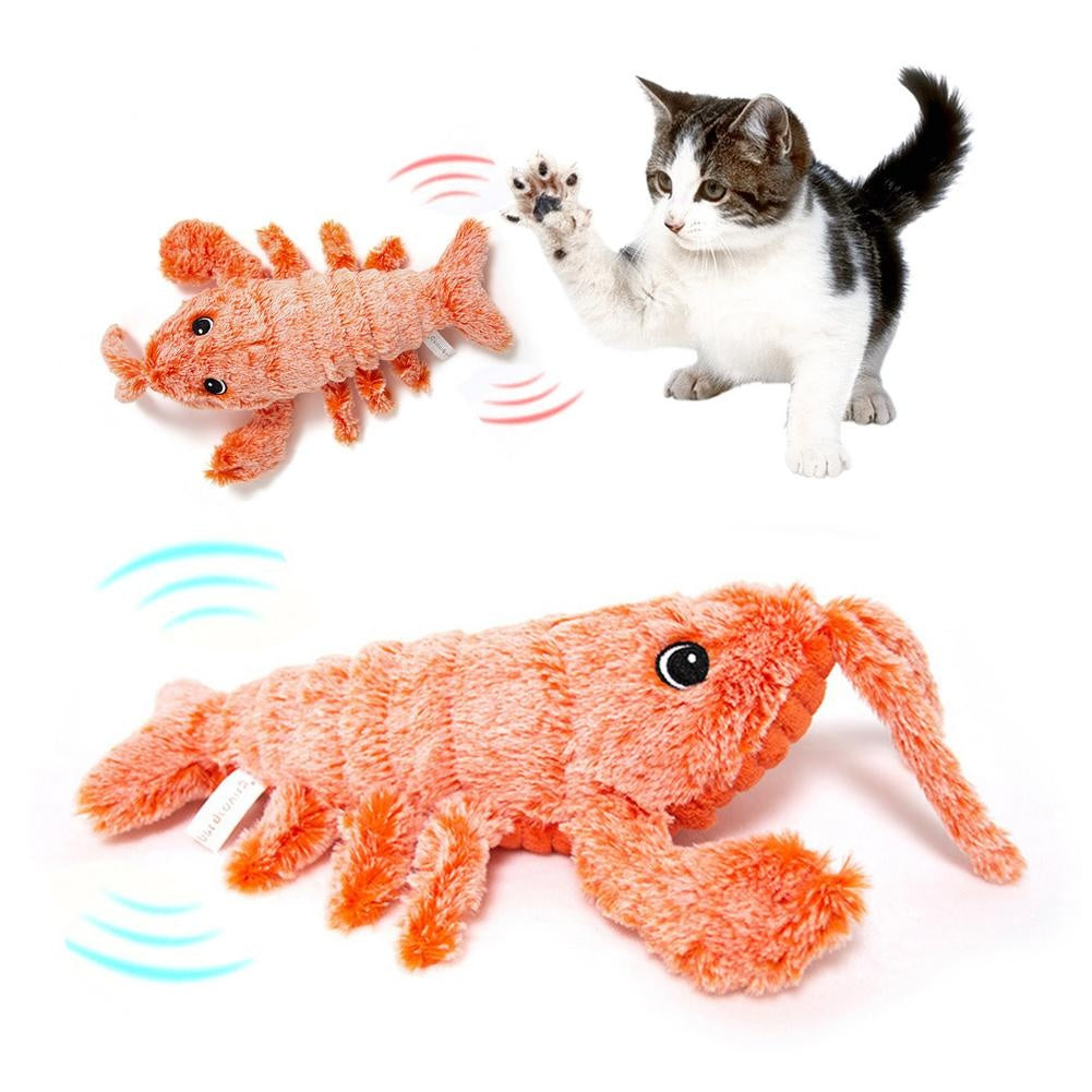 Electric Jumping Shrimp Toy: USB Charging Plush Fun for Cats - goodestpetstore