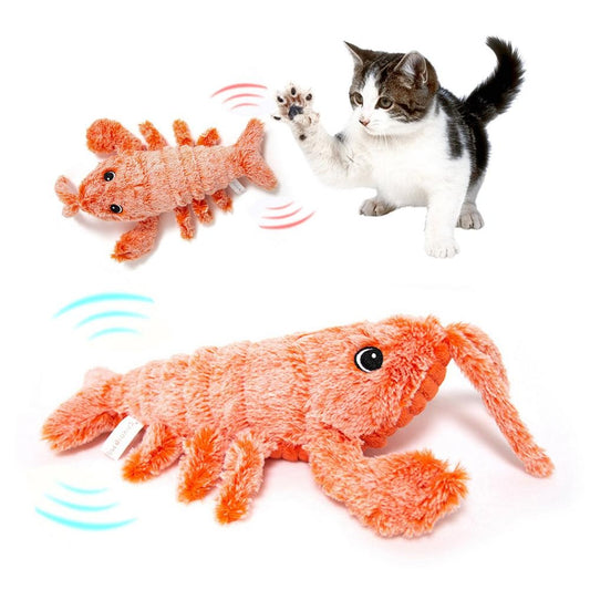 Electric Jumping Shrimp Toy: USB Charging Plush Fun for Cats - goodestpetstore